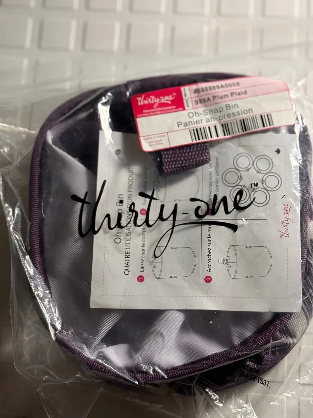Thirty One Oh-Snap 989A Plum Plaid
